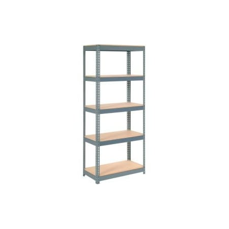 Extra Heavy Duty Shelving 36W X 24D X 60H With 5 Shelves, Wood Deck, Gry
